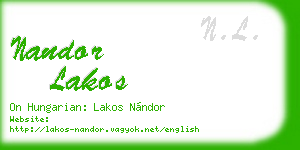 nandor lakos business card